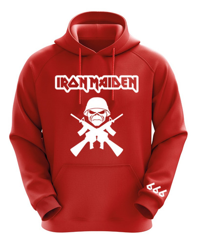 Polerón Rojo Iron Maiden Diseño 3