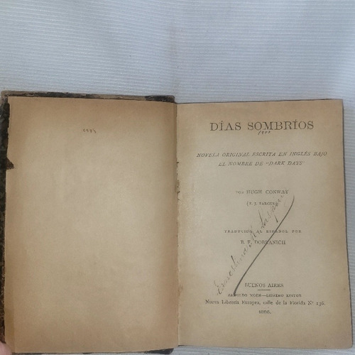 Dias Sombrios Hugh Conway - F J  Fargus Editora Moen 1886