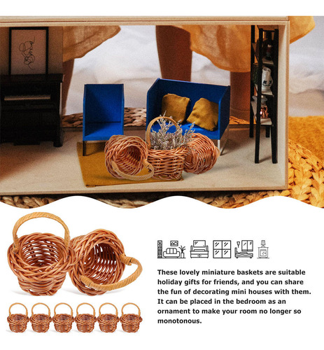 Cesta En Miniatura Modelo Mini Cesta De Flores De Plástico,