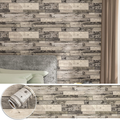 Tabla Madera Para Pared Papel Tapiz Rustico Shiplap Baño X