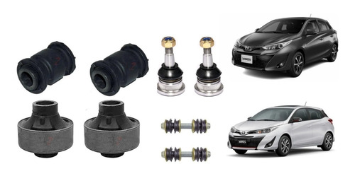 Kit Bujes De Parrilla Bieletas Rotulas Toyota Yaris-8 Piezas