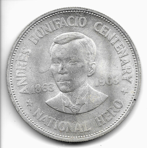 Filipinas Moneda De 1 Peso De Plata 1963 Km 193 - Sin Circ.
