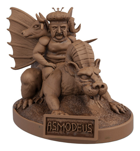 Estátua Imagem Asmodeus - Ars Goetia - Versão 3 Cor Cor Madeira