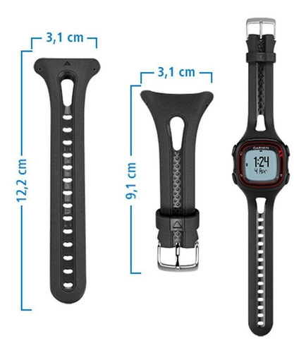 Imagem 3 de 6 de Pulseira Garmin Forerunner 10 E 15 Preto Original Pequena Br