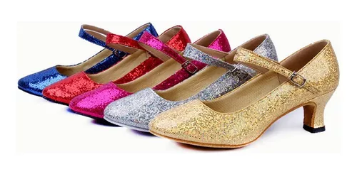 Zapatos de baile latino glitter mujer