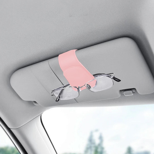 Soporte De Gafas De Sol Para Parasol Para Coche, Clip Rosa
