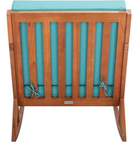 Silla Mecedora Para Exteriores De Madera Marron & Amarillo Color Aqua