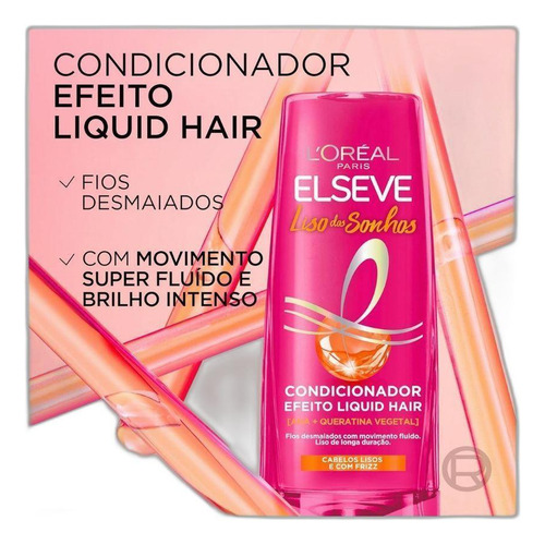 Kit Elseve Liso Dos Sonhos 2 Sh 400+cond+cr Trat+cr Pent+ser