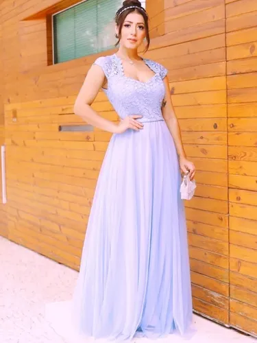 Vestido Madrinha Plus Size Manga Curta Lilas Ou Menta Padr o