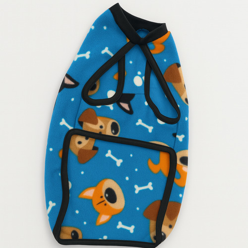Poncho Polar Chaleco Estampado Perros Ropa Invierno Abrigo Talle 6 --- Perritos