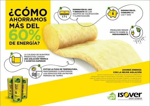 Aislación Lana De Vidrio 7cm Sin Aluminio Isover G3