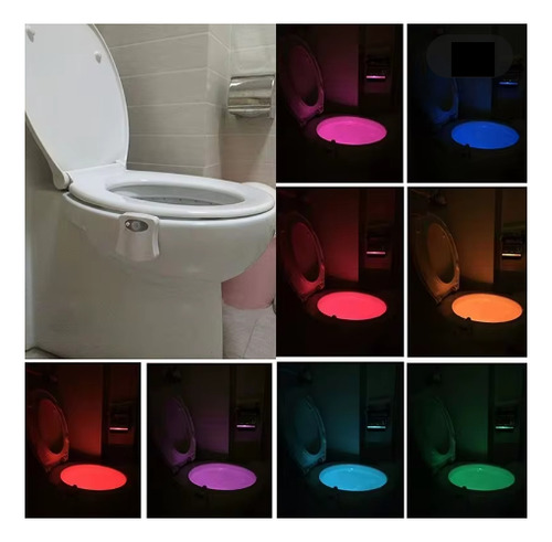 Luz Led Sensor Movimiento Multi Color Inodoro Water Baño