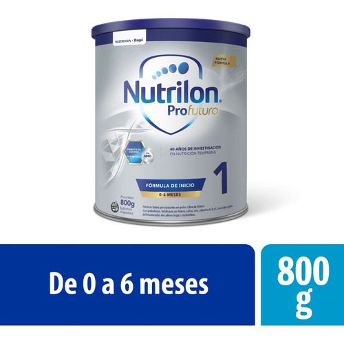 Imagen 3 de 3 de Leche de fórmula en polvo sin TACC Nutricia Bagó Nutrilon Profutura 1 en lata de 1 de 800g - 0 a 6 meses