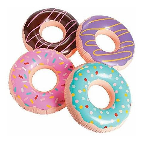 Diversión Express Donuts Inflables, Varios Colores, 5qj6c