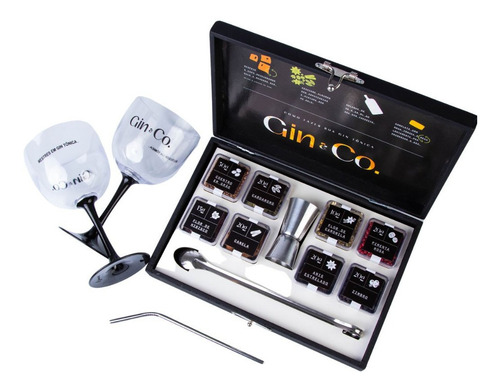 Imagem 5 de 9 de Kit Gin 8 Especiarias + Colher + Dosador + 2 Taças+1 Canudo