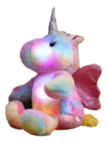 Peluche De Unicornio Con Luz Led En Colores Espantacuco 