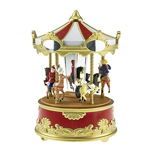 Mini Carrousel De Navidad, Caja De Música Luces Led Y ...