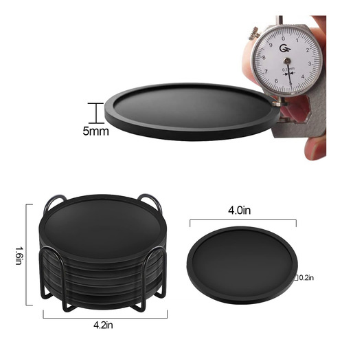 Posavasos De Silicona Antideslizante 8 Piezas Con Soporte