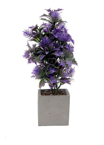 Planta Maceta De Plastico Flor Artificial Chica 16x16x28 Cm