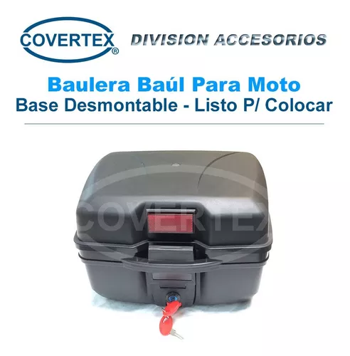 Covertex  Baúl Para Moto P/ Casco + Base Desmontable – Negro
