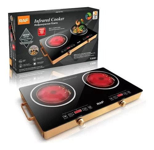 Cocina Digital Doble Hornalla Ceramica Raf 70x40 Cm 