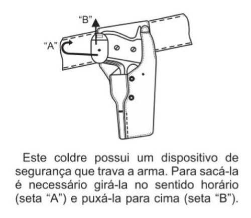 Coldre Em Nylon C/ Trava Anti Arrebatamento Pt 59s