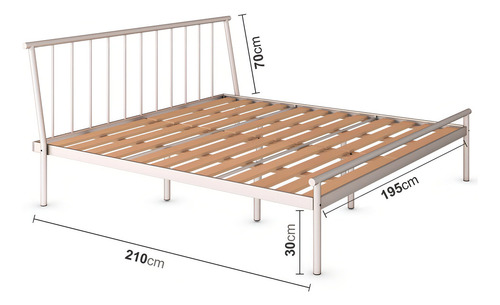 Cama King Em Aço Begônia Cabecasa Madeiramadeira