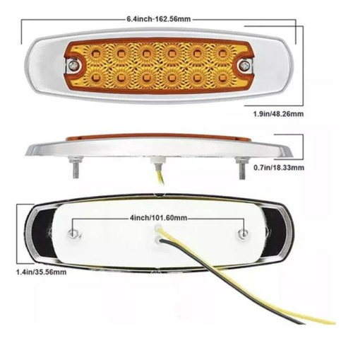 10 Und Foco Luz Lateral Led Bi-volts Trocha Borde Metálico