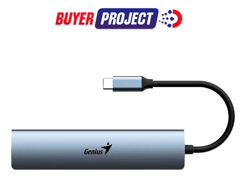 Hub Genius Uh-545 5 En 1 Usb-c +3xusb3.0 +lan + Usb-c Gris