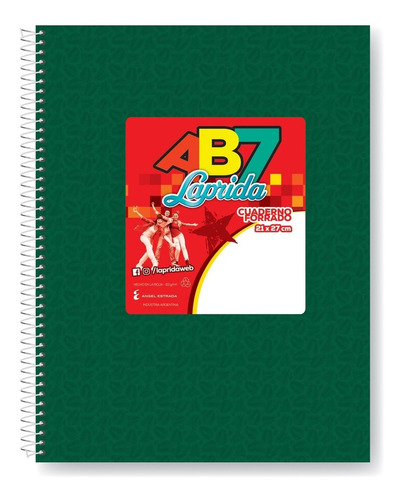 Cuaderno Con Espiral Rayado 60h Laprida Ab7 21 X 27 Cm Color de Tapa Verde