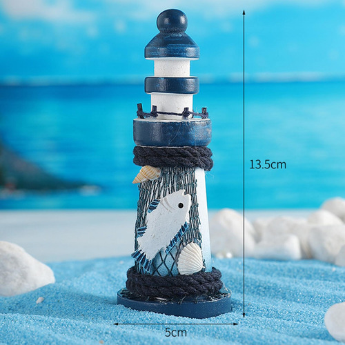 4 Estatua De Faro De Madera, Figura Decorativa Para