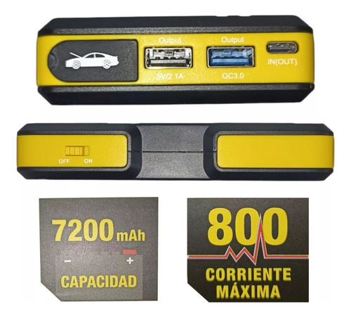 Arrancador Cargador De Bateria 7200mah - Ptb400 Uyustools