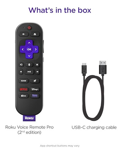 Roku Voice Remote Pro: Controlador Recargable Con Voz Y Luz