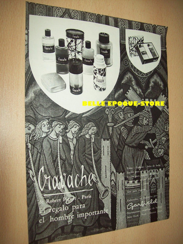 Clipping Antigua Publicidad Cravache Locion Colonia Para Hom