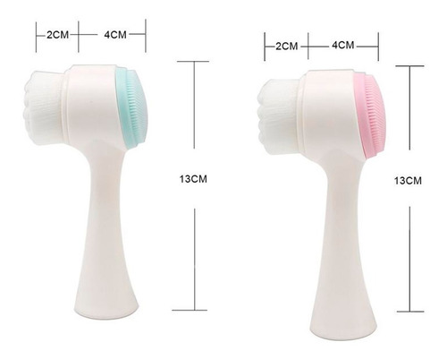 Imagen 4 de 7 de Cepillo Limpieza Facial Doble Cara Manual Exfoliante