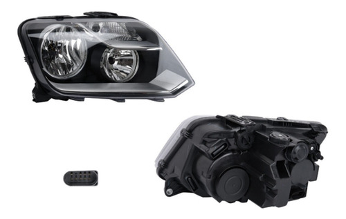 Faro Der Eléctrico C/motor P/foco H15 9 Pines Amarok 14/16