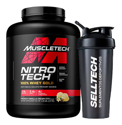 Proteína Muscletech Nitro Tech 100% Whey Gold 5 Lb Vainilla