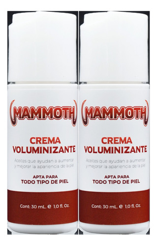 2 Mammoth Voluminizante, Lubricante Agrandador, Duracion Max