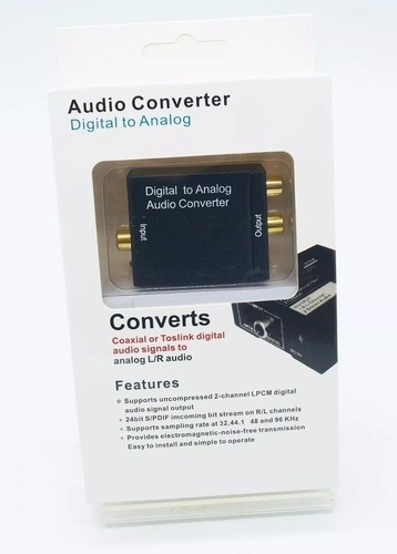Conversor Audio Optico Digital Fibra Coaxial Rca Analógico