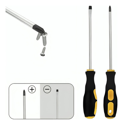 Kit Jogo De Chave De Fenda Phillips Com 6 Peças Imantadas