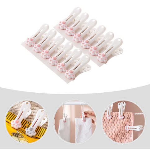 12 Pinzas Para Ropa A Prueba De Viento, Clips De Fijación De