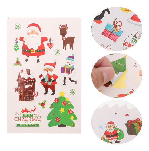 Ay 80pcs Pegatinas Removibles De Dibujos Animados Navideños