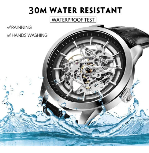 Reloj Mecánico Pagani Design Automático Azul/blanco Plateado Azul