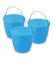 Comprar Cubeta De Plástico Flexible 3 Cubetas De 6 Lt Asa De Metal