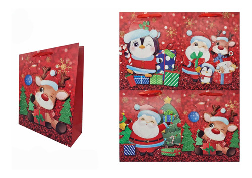 Pack De 12 Bolsas De Navidad 32x26x10 Cm