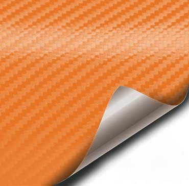 Rollo De Vinilo De Fibra De Carbono 3d Vvivid Xpo Orange Con