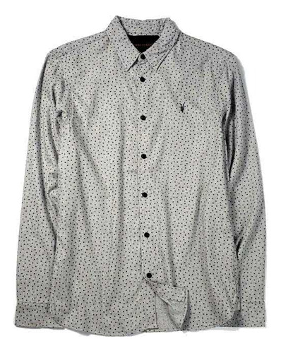  All Saints Camisa Hombre Lunares Negro 100% Original Y Nuev