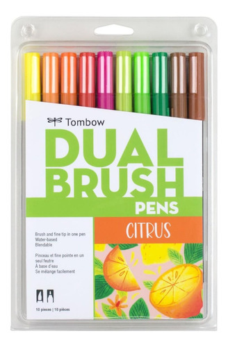 Marcadores Artísticos Tombow Dual Brush, Citrus, Pacote Com