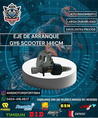 Eje De Arranque Gy6 Scooter 146cm
