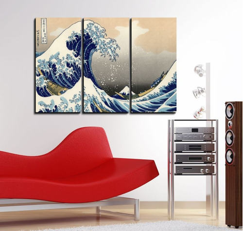 Cuadro 60x90cm Hokusai La Gran Ola Kanagawa